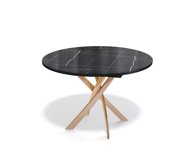 Стол ДИК Kenner R1100 венге/камень черный глянец, Опоры Kenner R, золото