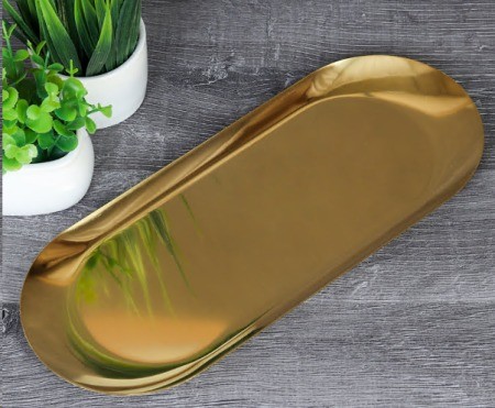 Блюдо овальное 30х12 см металл/ 737553-gold