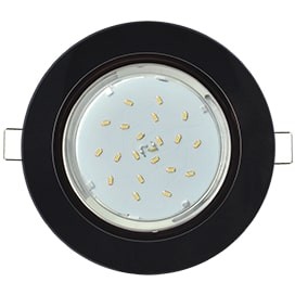 Точечный светильник ЭКОЛА GX53 H4 5310 Стекло Круг хром-черный 38x126 FP53RNECH