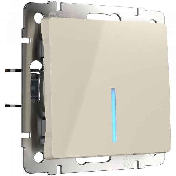 Выключатель одноклавишный с подсветкой слоновая кость W1110103 Выключатель одноклавишный с подсветкой слоновая кость W1110103