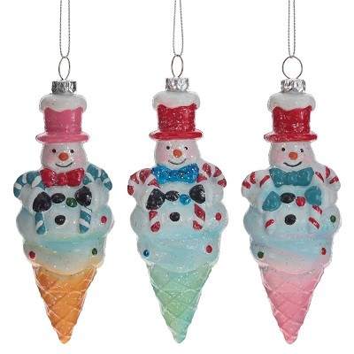 Украшение новогоднее "Снеговик-мороженое", L5,5 W5 H15,5 см 808919