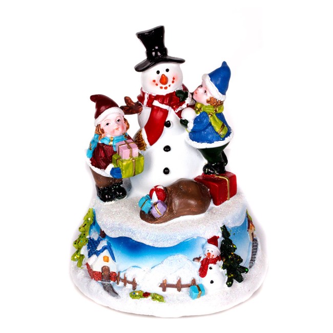 Статуэтка Снеговик и дети 12х12х17,5 см (муз.) TG8750-3 57702