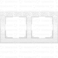 Рамка на 2 поста WL05-Frame-02-white Flock белый