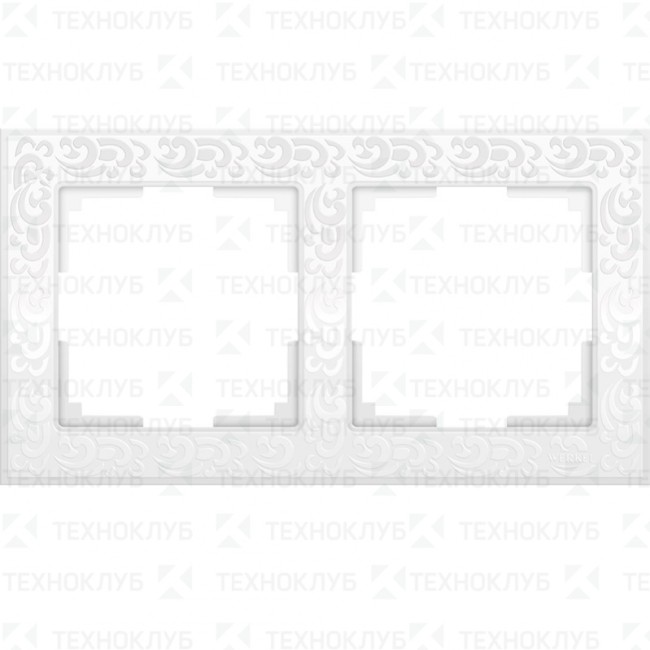 Рамка на 2 поста WL05-Frame-02-white Flock белый