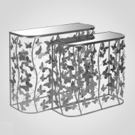 Набор консолей серебристых из 2 шт с бабочками JX2568BS