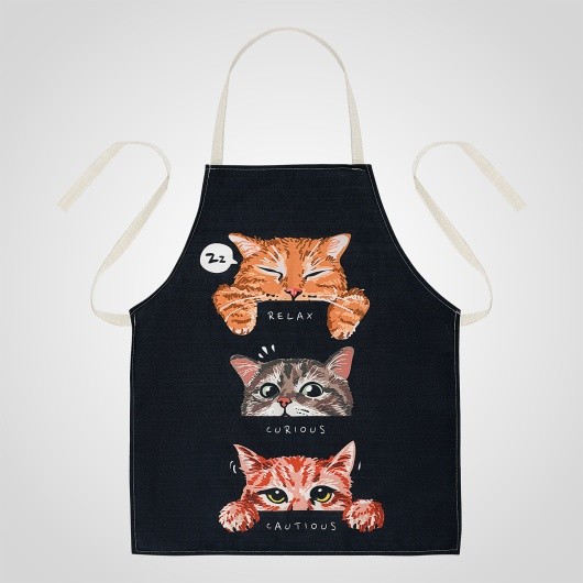 Фартук Cats & Friends черного цвета с кошечками 55*68 см 00315