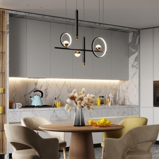 Подвесной светильник 4357/57L HIGHTECH ODL23 255 черн/ант бронз/металл IP20 57W 2565Лм 3000K TEANA