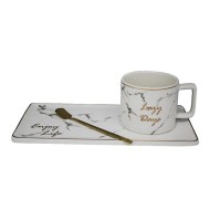 Чашка с блюдцем и ложкой 106-019 250 мл