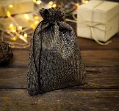 Мешочек подарочный из холщи, 15*21см, коричневый 2909480