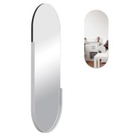 Зеркало интерьерное настенное в овальном корпусе из металла  110х45 , белый Рубин 11045-Z2 01106779