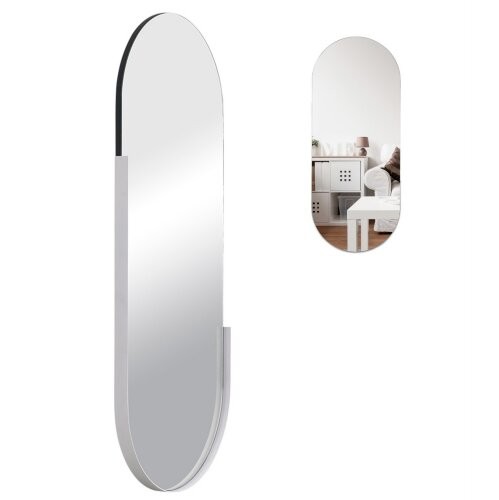 Зеркало интерьерное настенное в овальном корпусе из металла  110х45 , белый Рубин 11045-Z2 01106779