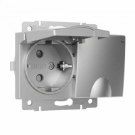 Розетка двойная влагоз.с зазем.с защитн.крышк и шторк W1172206 серебро