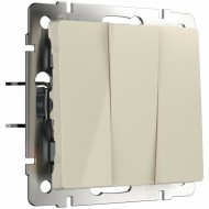 Выключатель трехклавишный слоновая кость W1130003 Выключатель трехклавишный слоновая кость W1130003