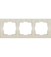 Рамка на 3 поста WL05-Frame-03-ivory Flock слоновая кость