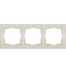 Рамка на 3 поста WL05-Frame-03-ivory Flock слоновая кость
