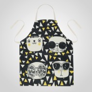 Фартук Cats & Friends черного цвета с кошками современным принтом 55*68 см 00331