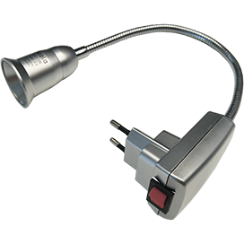 Переходник Экола вилка-патрон Е27 гибкий 300мм с выкл серебр APF7SSEAY