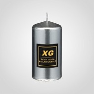 Серебристая интерьерная свеча "Pillar candle" М 7314-8сереб