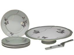 Набор для торта из 8пр. Butterfly 133-094 Фарфор зеленый