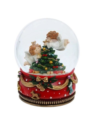 Фигурка "Ангелочки" в шаре, музык., 15см 781506