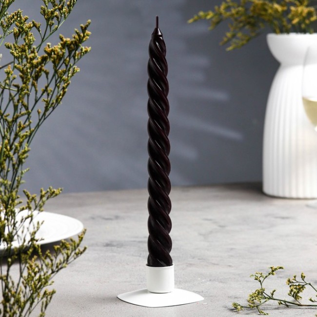 Свеча витая 1575452 2,3х 24,5 см, 5 ч, 50 г, чёрная