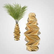 Керамическая ваза ORIGINAL CERAMICS геометрической формы Золотая FS13471-25