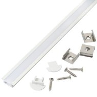 Профиль GAL-GLS-2000-7-22-W белый (2м профиль+2м рассеиватель+2 скобы +4 шурупа) 523130