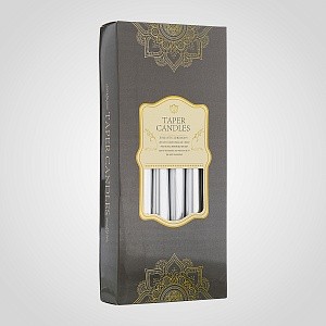 Набор из 12 серебристых свечей "Taper candles" 6690-1сереб