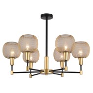 Потолочная люстра ЭКОНОМСВЕТ G11061/6BK+GD GD