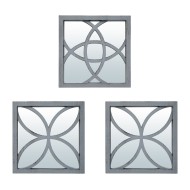 Комплект декоративных зеркал "Варенна" QWERTY ЗЕБРА 74060 , серый, 3шт, 25 см,D 21см