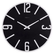 Часы настенные из металла 5014-001 d=50 см, открытая стрелка, черный+белый МДФ "Классика"