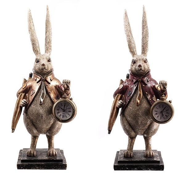 Фигурка декоративная "Кролик" с часами L15 W12 H37,5 см 261871