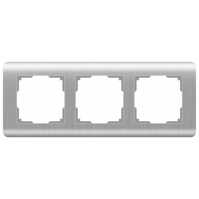 Рамка из пластика на 3 поста Stream серебряный W0032106