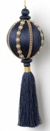 Синий шар с узором и кисточкой 28 см 15230