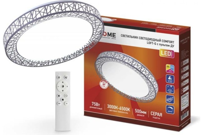 Светодиодный светильник COMFORT Loft-G 75Вт 3000-6500K 6000Лм 500x100мм с пультом ДУ