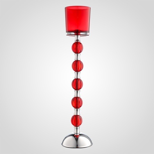Подсвечник Royal Decor серебристо-красный 0796--43