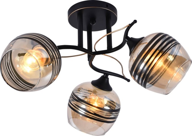 Люстра SVK MDL10026/3 E27*60W Черный/Золото Ø515*240