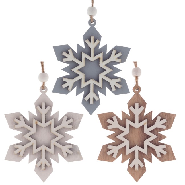 Украшение новогоднее "Снежинка", 3в., L8 W1 H10,5 см 401806