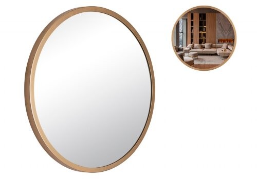 Зеркало интерьерное настенное в круглом корпусе из металла  d=50см, золотой 5055-Z4 01106784