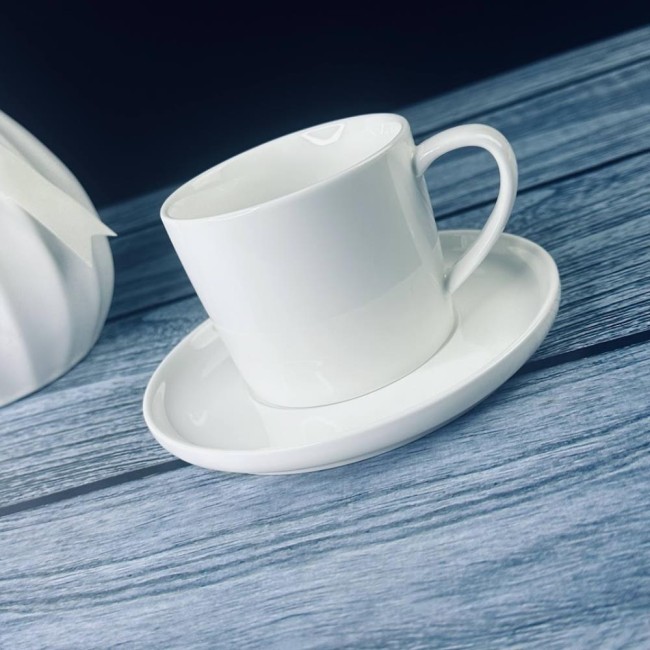 Чашка 300мл BIANCO с блюдцем 118-039 Фарфор