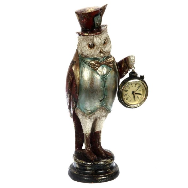 Фигурка декоративная "Сова" с декоративными часами, L12 W9,5 H29 см 745289