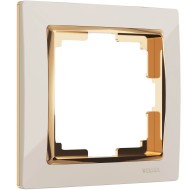 Рамка из пластика на 1 пост Snabb слоновая кость/золото W0011932