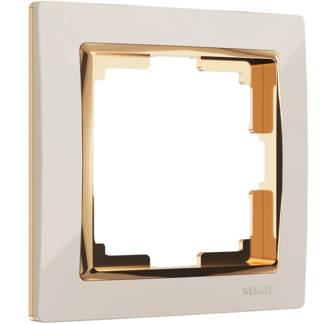 Рамка из пластика на 1 пост Snabb слоновая кость/золото W0011932