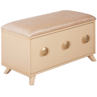 Банкетка "Heri"- 1 (Айвори(АС)-ИК-GLOSSY CRINCLE-2470, цвет ковки Айвори Мраморное золото(АСМзл) (1