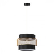 Подвес 8003/1A MODERNI LN24 черный/черный, золотой металл/металл, текстиль Е27 60W 220V ANIMAISA