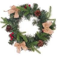 ИЗДЕЛИЕ ДЕКОРАТИВНОЕ "ВЕНОК С КРАСНЫМИ ЯГОДАМИ" АРТИ-М 161-202 ДИАМЕТР=30 СМ