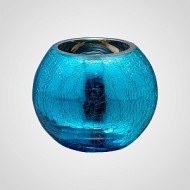 Бирюзовый подсвечник кракелюр S 0734-7син