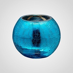 Бирюзовый подсвечник кракелюр S 0734-7син