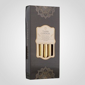 Набор из 12 золотистых свечей "Taper candles" 6690-1зол