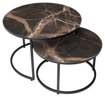 Журнальный столик ЭРВИН (комплект) Мейджик стекло/черный 480M04477